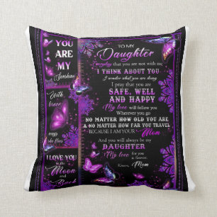 Personlig Butterfly till min dotter Blanket Kudde