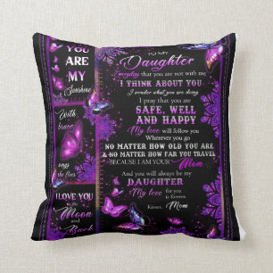 Personlig Butterfly till min dotter Blanket Kudde