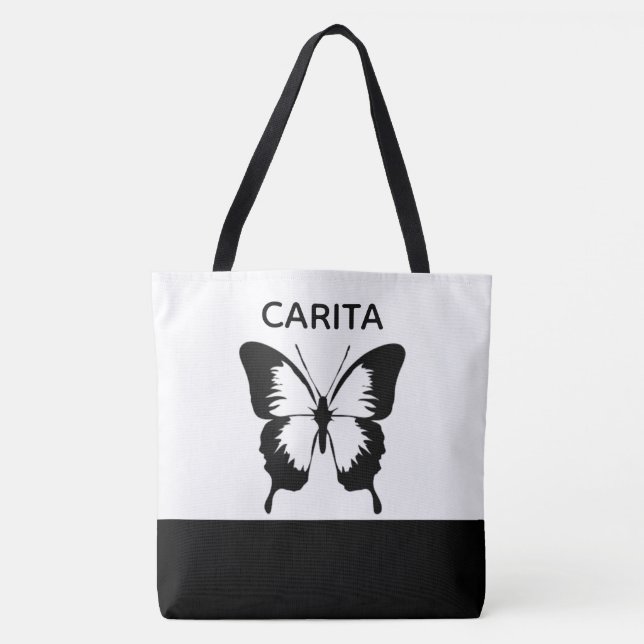 Personlig Butterfly Tote Bag Tygkasse (Framsida)