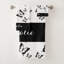 Personlig Butterfly Towel Set