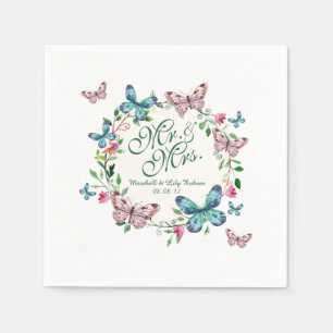 Personlig Butterfly WAN Bröllop Napkin Pappersservett