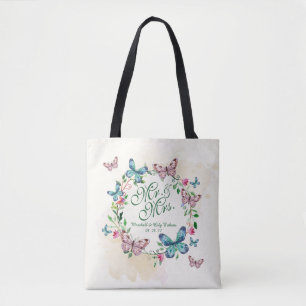 Personlig Butterfly WAN Bröllop Tote Bag Tygkasse