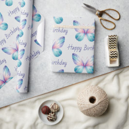 Personlig Butterfly Wrapping Papper Anpassningsbar Presentpapper