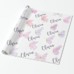 Personlig Butterfly Wrapping Papper. Presentpapper<br><div class="desc">Gör dina gåvor extra speciella med vår Personlig Butterfly Wrapping Papper, tillgänglig i både Matt- och glossy-avsluta. Med en vacker fjärilskonstruktion kan den här pappra inslagningen anpassas med ett namn eller ett meddelande, skapar perfekten för babyduschar, möhippor, dövningar, födelsedagar med mera. Lägg till en personlig och elegant beröring i dina...</div>