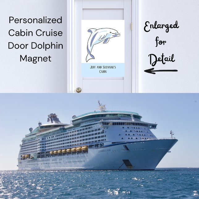 Personlig Cabin Cruise Door CUTE Dolphin Magnet (Personalized Cabin Cruise Door CUTE Dolphin Magnet)