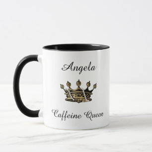 Personlig Caffeine Queen med Krona Mugg