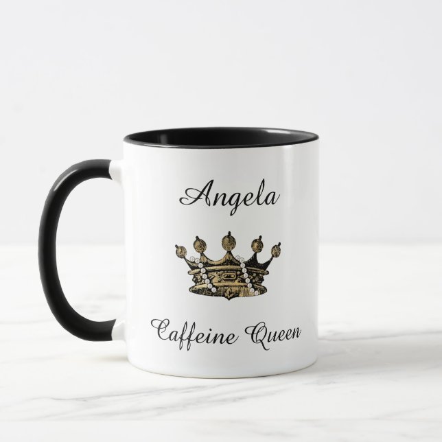 Personlig Caffeine Queen med Krona Mugg (Vänster)