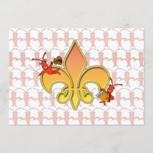 Personlig Cajun Kräftor Fleur de Lis Inbjudan