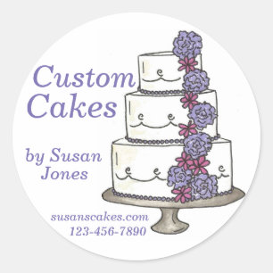 Personlig Cake Decorator-design som skapats av fäs Runt Klistermärke