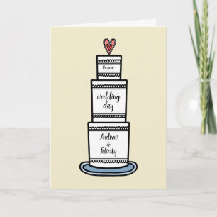 Personlig Cake Heart Bröllop Card Kort