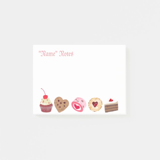 Personlig Cake Sweets Post-it Notes (Framsida)