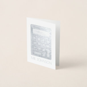 Personlig Calculator Math Teacher School Gift Folierat Kort