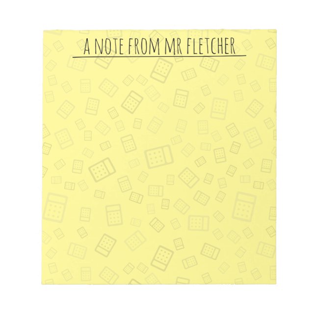 Personlig Calculator Mönster Notes Anteckningsblock (Framsida)