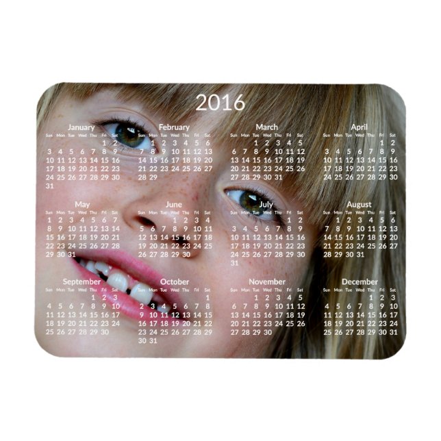 Personlig Calendars 2016 Flexibel magnet (Horisontell)