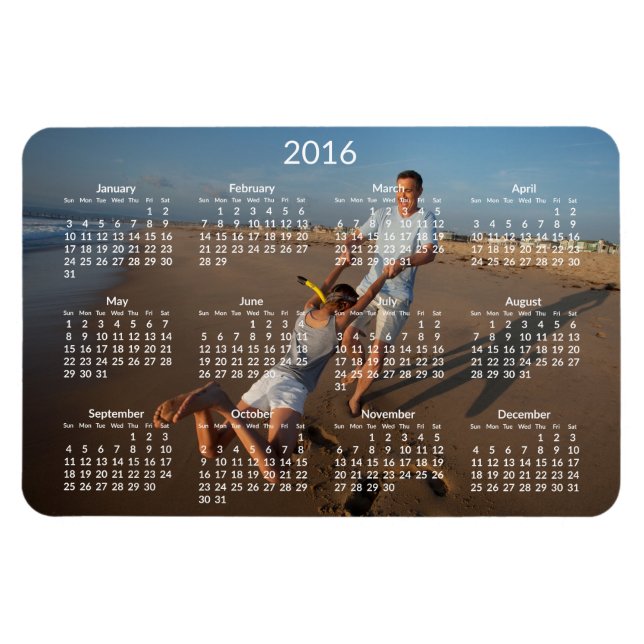 Personlig Calendars 2016 Large Flexible Magnets Magnet (Horisontell)