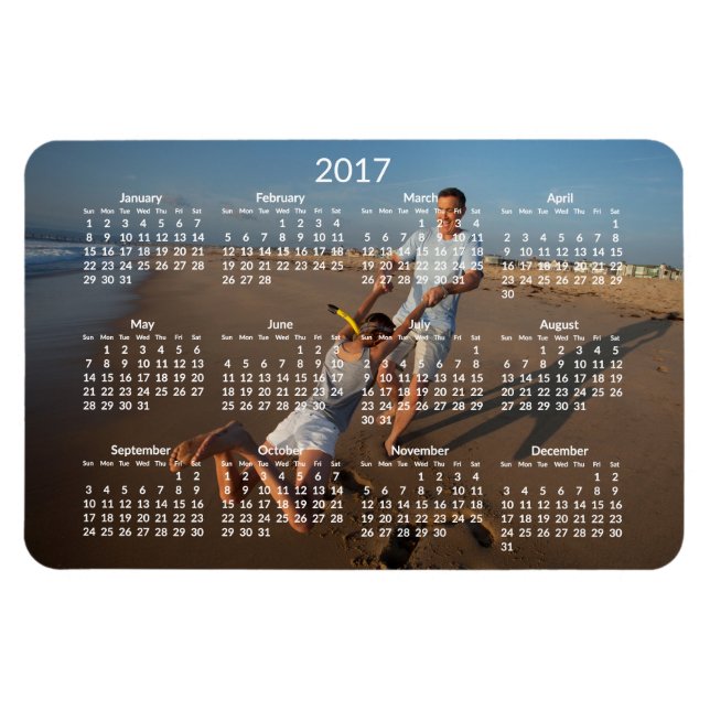 Personlig Calendars 2017 Large Flexible Magnets Magnet (Horisontell)