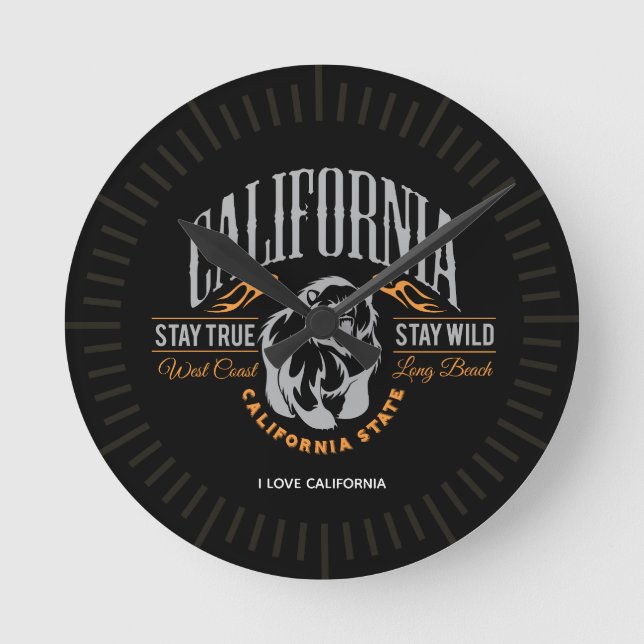 Personlig CALIFORNIA STATUS Håll kvar den sanna Vi Rund Klocka (Framsida)