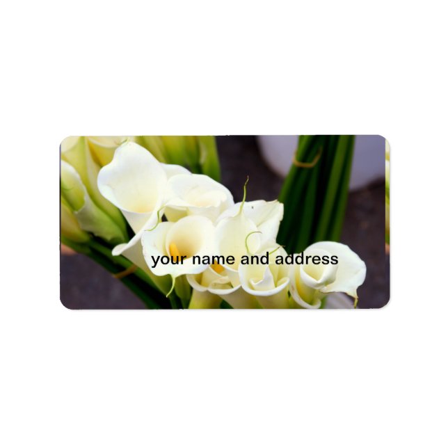 personlig calla lily-etikett adressetikett (Framsidan)