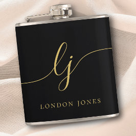 Personlig Calligraphy Black Guld Bachelorette Fickplunta