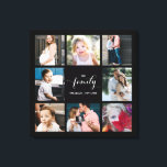 Personlig Calligraphy Family 8 Photo Collage Canvastryck<br><div class="desc">Modern Personlig och elegant design utskriven med Calligraphy Family 8 Photo Collage-Kanvastryck som kan anpassas med din text. Kolla in Graphic Art Design-arkivet för andra produkter som matchar den här designen!</div>