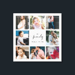 Personlig Calligraphy Family 8 Photo Collage Canvastryck<br><div class="desc">Modern Personlig och elegant design utskriven med Calligraphy Family 8 Photo Collage-Kanvastryck som kan anpassas med din text. Kolla in Graphic Art Design-arkivet för andra produkter som matchar den här designen!</div>