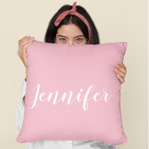 Personlig Calligraphy Jennifer Namn Design Rosa Kudde