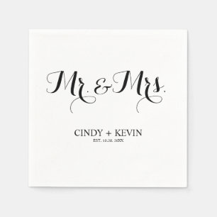 Personlig Calligraphy Mr. och Mrs. Bröllop Papper Pappersservett