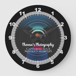 Personlig Camera Lens Fotography Studio Stor Klocka