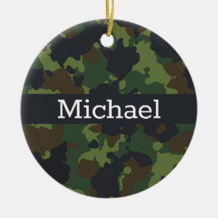Personlig Camouflage Camo Army Julgransprydnad Keramik