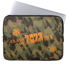 Personlig Camouflage Woodland Grönt Laptop Fodral