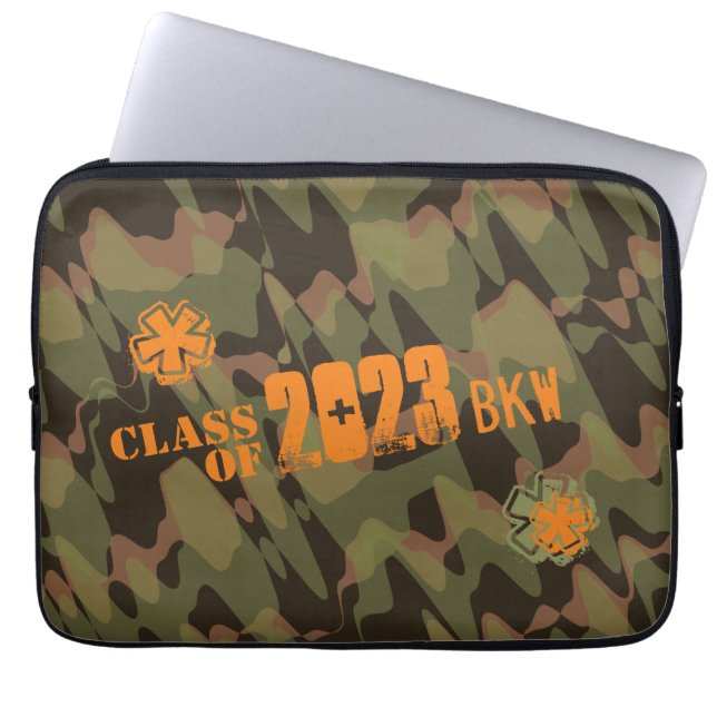 Personlig Camouflage Woodland Grönt Laptop Fodral (Framsidan)
