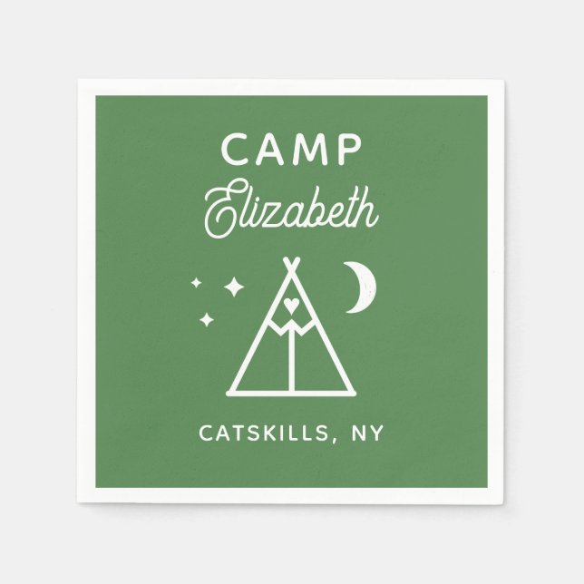 Personlig Camp Bachelorette Flanell Pappersservett (Framsidan)