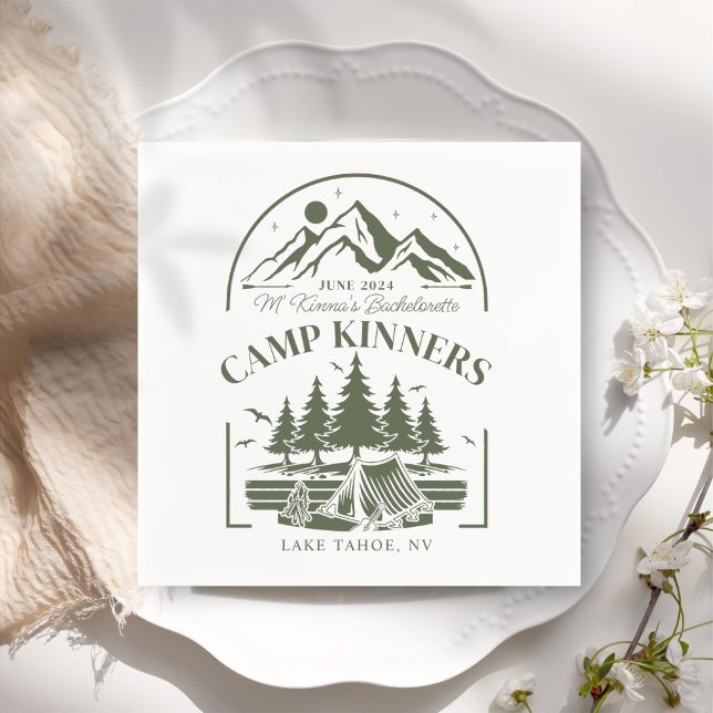Personlig Camp Bachelorette Mountain Pappersservett (Skapare uppladdad)