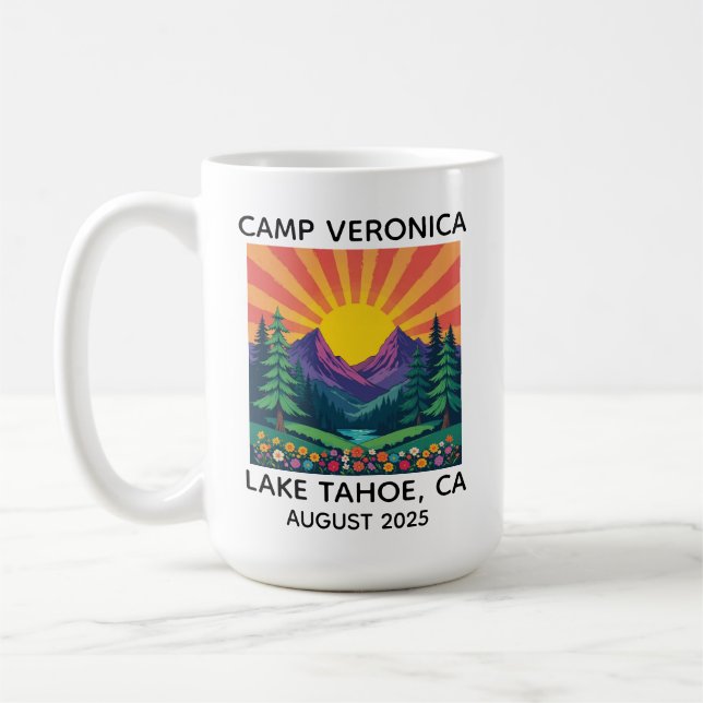 Personlig Camp Bachelorette Mugg, Anpassad Retro  Kaffemugg (Vänster)