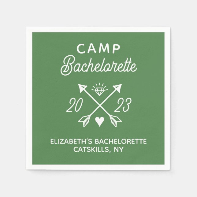 Personlig Camp Bachelorette Pappersservett (Framsidan)