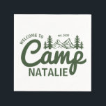 Personlig Camp Bachelorette Party Bridesmaids Pappersservett<br><div class="desc">Lägg till en personlig till din vild och till firande med Personligen Camp Bachelorette Party Bridesmaids Napkins. Perfekt för en glampande bachelorette helg, dessa anpassningsbar napkins höjer din samling med unika detaljer som passar utomhusandan. Designade med chicens lägerviber är de ett idealiskt tillägg till en brunch för "Bergen och Mimosas",...</div>