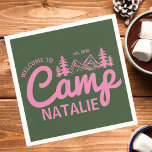 Personlig Camp Bachelorette Party Bridesmaids Pappersservett<br><div class="desc">Lägg till en personlig till din lägertemerade bachelorette med Personligen Camp Bachelorette Party Bridesmaids Napkins, perfekt för att skapa en sammanhängande och snyggt glamping-upplevelse. Med dessa anpassningsbar servetter man "Vilden i Skogen"-estetiken och lägger till både charm och funktionalitet till firande. Vare sig du rostar med "Berger och Mimosas" eller gillar...</div>