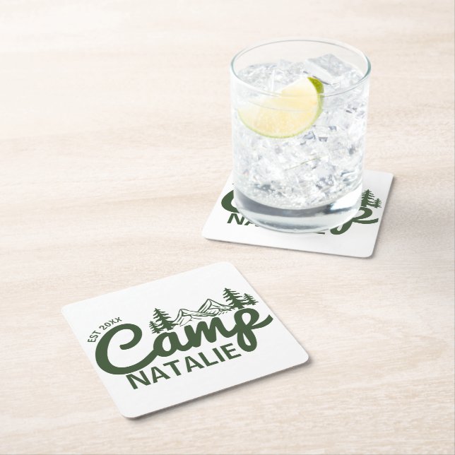 Personlig Camp Bachelorette Party Bridesmaids Underlägg Papper Kvadrat (Insitu)