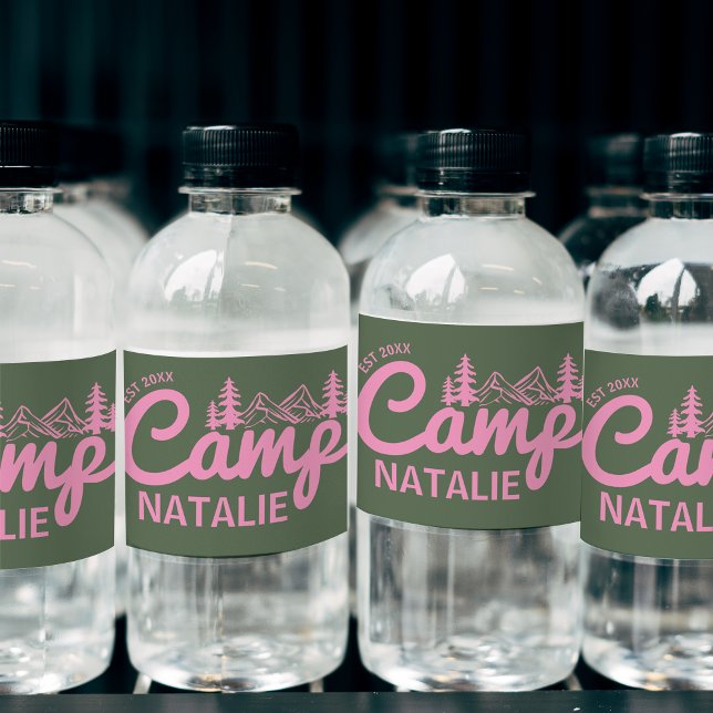 Personlig Camp Bachelorette Party Bridesmaids Vattenflaskor Etikett (Skapare uppladdad)