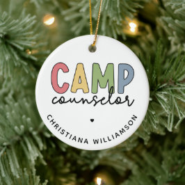 Personlig Camp Counselor Gifts Julgransprydnad Keramik
