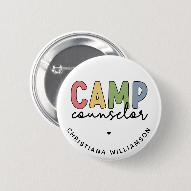Personlig Camp Counselor Gifts Knapp (Framsida & baksida)