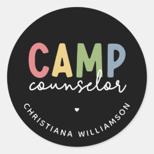 Personlig Camp Counselor Gifts Runt Klistermärke