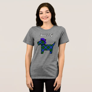 Personlig Campbell Tartan Scottie Hund T Shirt