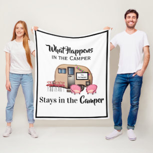 Personlig Camper/Flamingo Fleecefilt