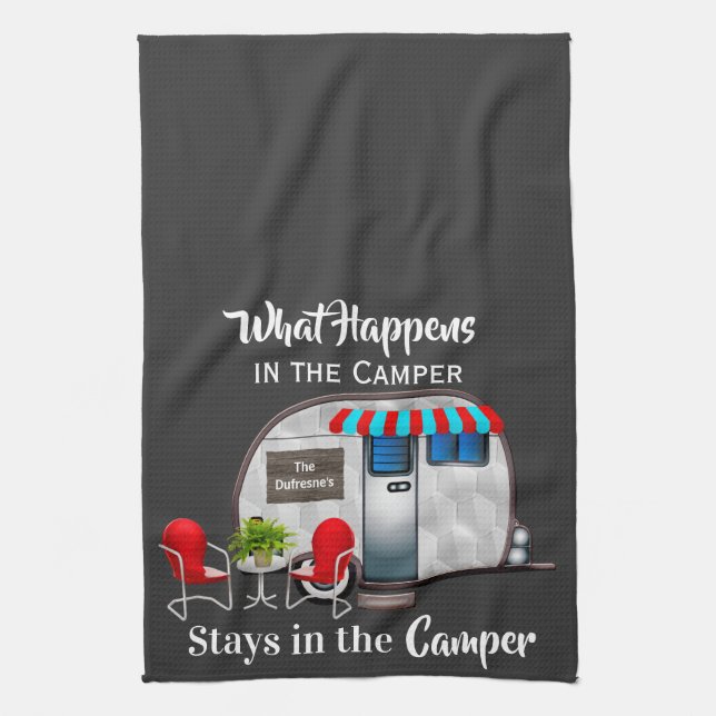 Personlig Camper Kitchen Towel Kökshandduk (Vertikal)