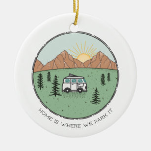 Personlig Camper Van Outdoor Resa Year Review Julgransprydnad Keramik