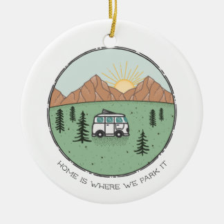 Personlig Camper Van Outdoor Resa Year Review Julgransprydnad Keramik