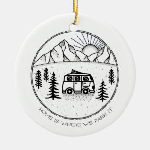 Personlig Camper Van Outdoor Resa Year Review Julgransprydnad Keramik
