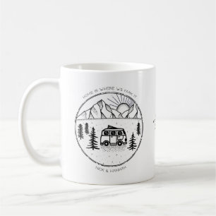 Personlig Camper Van Outdoor Resa Year Review Kaffemugg