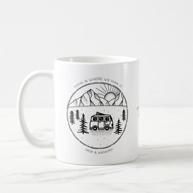 Personlig Camper Van Outdoor Resa Year Review  Kaffemugg (Vänster)